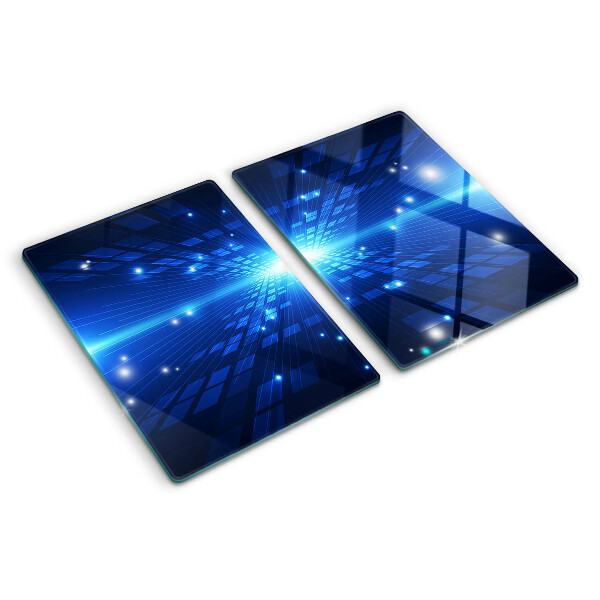 Krájecí prkénko skleněné Technologický vzor v odstínech modré