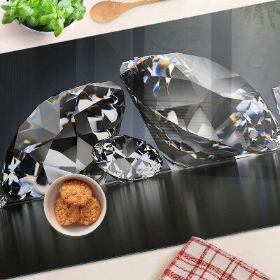 Skleněná deska do kuchyně Diamanty na černém pozadí