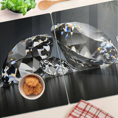 Skleněná deska do kuchyně Diamanty na černém pozadí