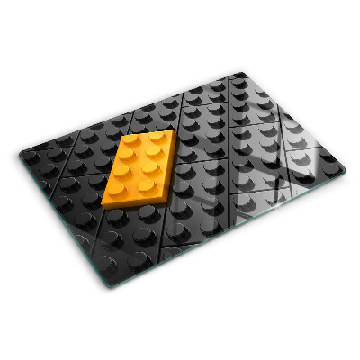 Krájecí prkénko skleněné LEGO kostky na černém pozadí