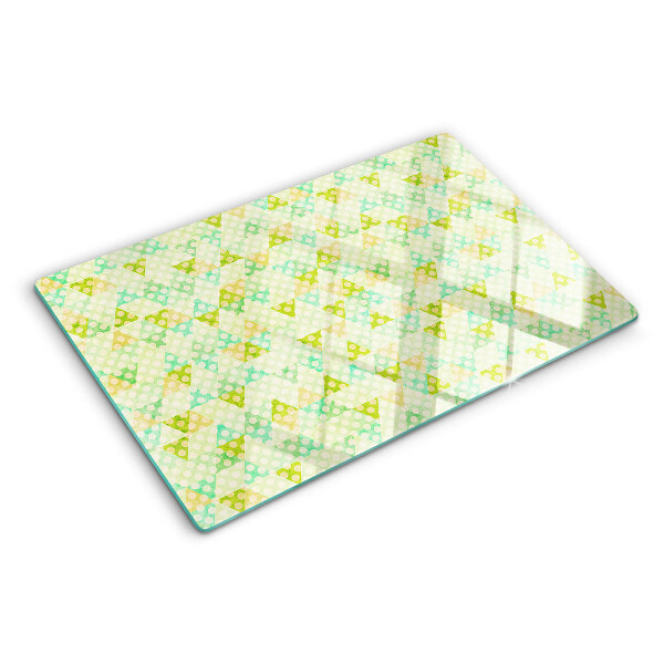 Krájecí prkénko skleněné Geometrie v pastelových barvách