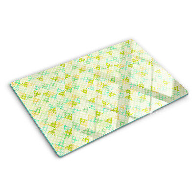 Krájecí prkénko skleněné Geometrie v pastelových barvách