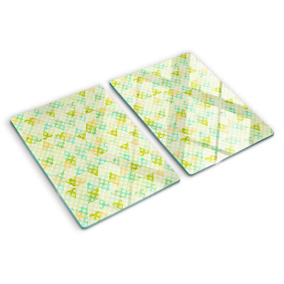 Krájecí prkénko skleněné Geometrie v pastelových barvách