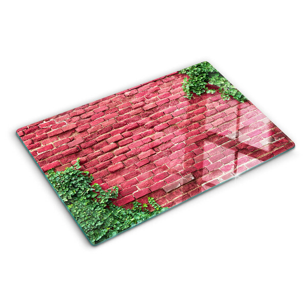Skleněná krájecí deska Cihlová zeď s vegetací