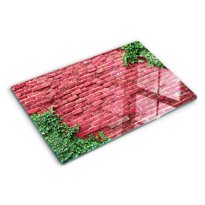 Skleněná krájecí deska Cihlová zeď s vegetací
