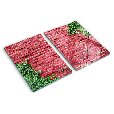 Skleněná krájecí deska Cihlová zeď s vegetací