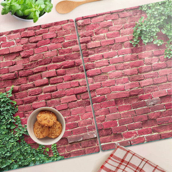 Skleněná krájecí deska Cihlová zeď s vegetací