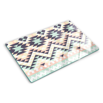 Skleněná krájecí deska Geometrický motiv v pastelových barvách