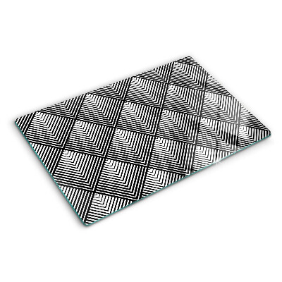 Skleněné krájecí prkénko Geometrie v černé a bílé