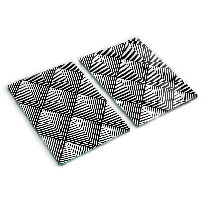 Skleněné krájecí prkénko Geometrie v černé a bílé