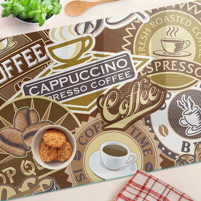 Skleněné krájecí prkénko Káva a espresso