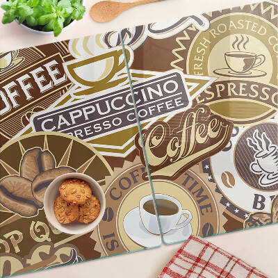 Skleněné krájecí prkénko Káva a espresso