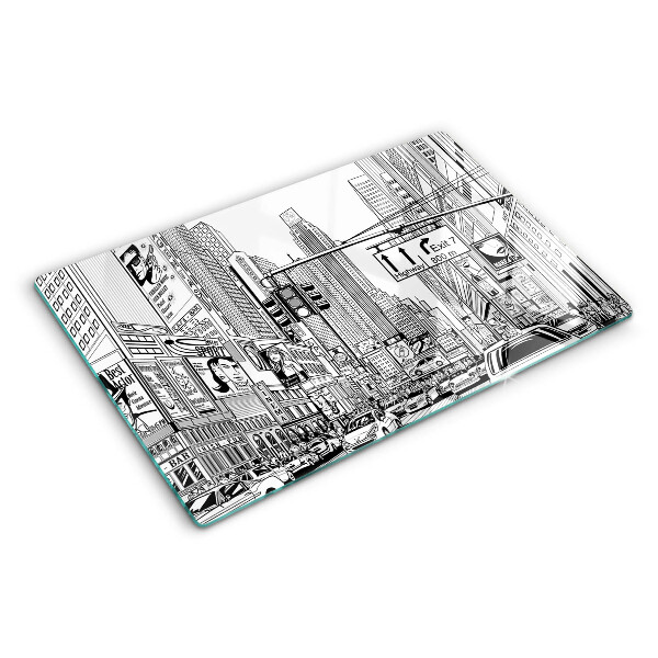 Skleněné krájecí prkénko New York ve stylu komiksu