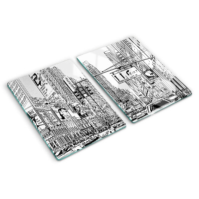 Skleněné krájecí prkénko New York ve stylu komiksu