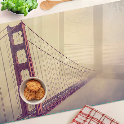 Skleněná krájecí deska Starožitný most Golden Gate