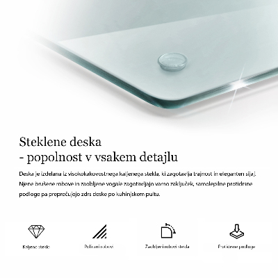 Skleněná obdélníková krájecí deska průhledná