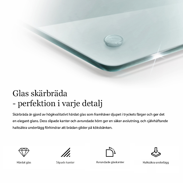Skleněná obdélníková krájecí deska průhledná