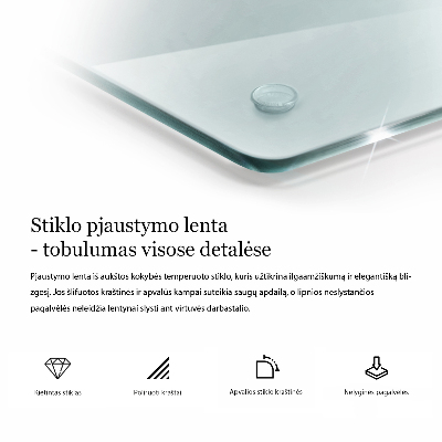 Skleněná obdélníková krájecí deska průhledná
