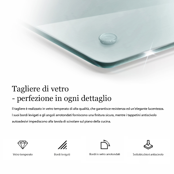 Skleněná obdélníková krájecí deska 