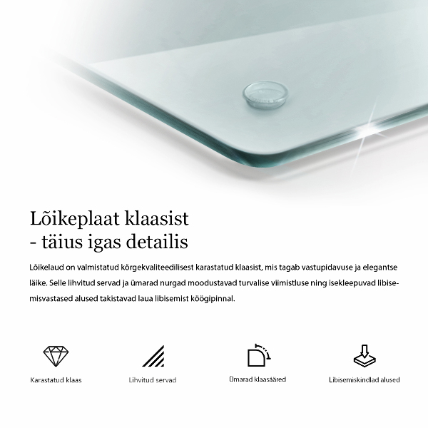 Skleněná obdélníková krájecí deska 