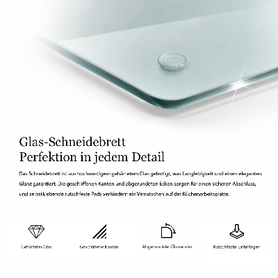 Skleněná obdélníková krájecí deska 