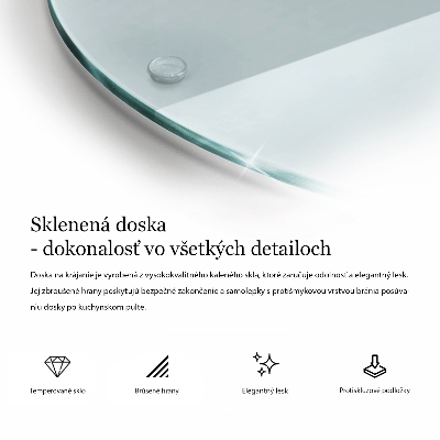 Skleněné krájecí prkénko průhledné kulaté