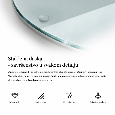 Skleněné krájecí prkénko průhledné kulaté