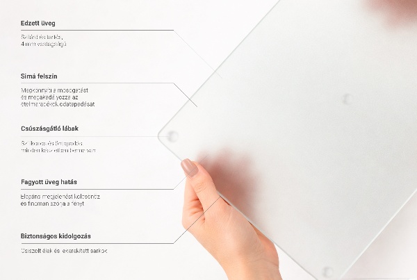 Skleněná krájecí deska Kulatá poloprůhledná