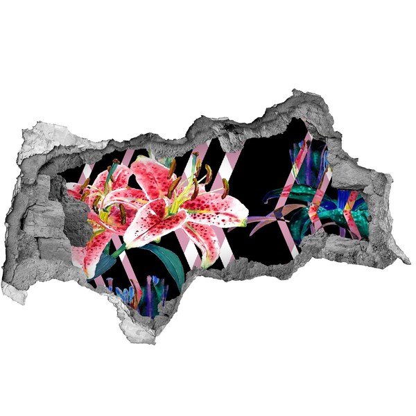 Samolepící nálepka na zeď Květinová díra ve zdi