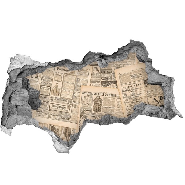 Fototapeta díra na zeď Staré noviny v díře ve zdi