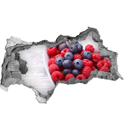 Nálepka 3D díra na zeď Ovocný ráj