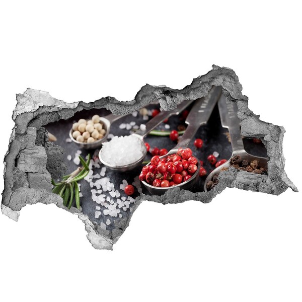 Nálepka 3D díra na zeď Ráj koření