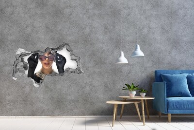 Fotoobraz díra na stěnu Stylová elegance v otvoru ve zdi