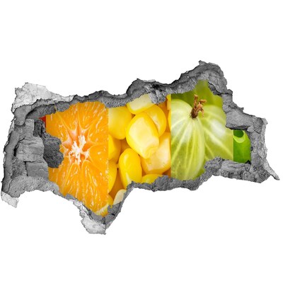 Nálepka 3D díra samolepící Ovoce a zelenina