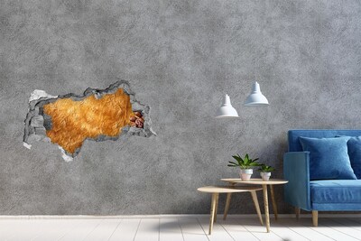 Nálepka 3D díra samolepící Zlatá díra ve zdi