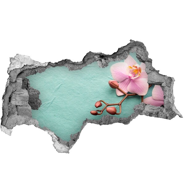 Samolepící nálepka fototapeta Květina orchideje v poškozené zdi