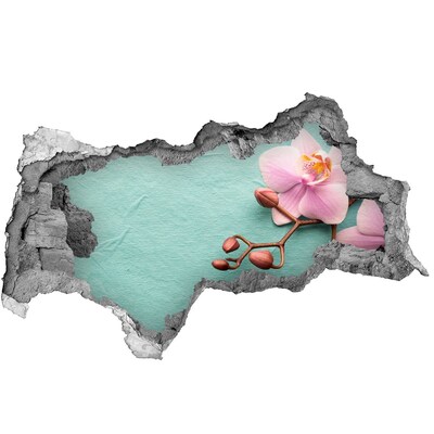 Samolepící nálepka fototapeta Květina orchideje v poškozené zdi