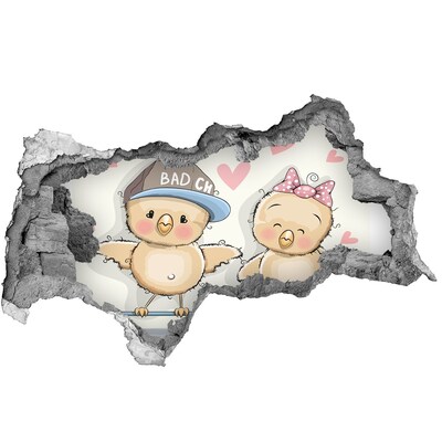 Samolepící nálepka Roztomilí ptáci na skateboardu