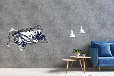 Nálepka 3D díra samolepící Tropická oáza s palmami