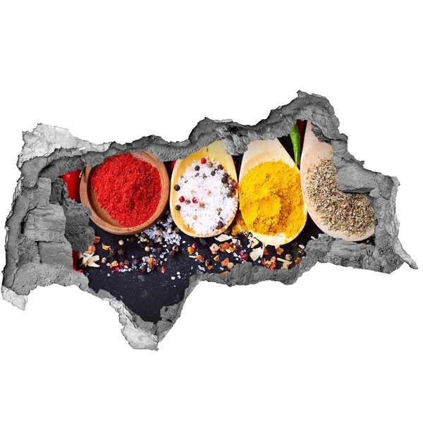 Nálepka 3D díra na zeď Ráj koření