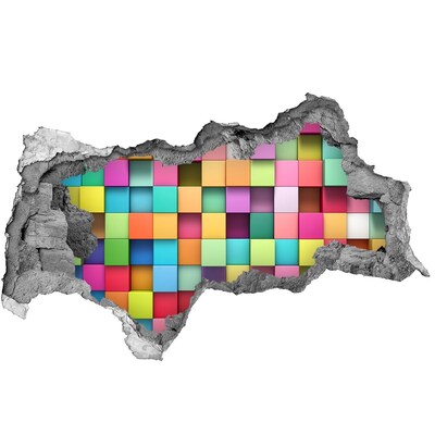 Fototapeta díra na zeď Barevné bloky v díře ve zdi