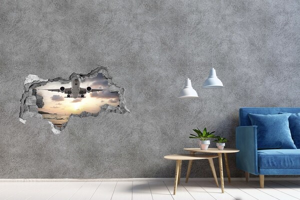 Foto fotografie díra na zeď Let vstříc zapadajícímu slunci