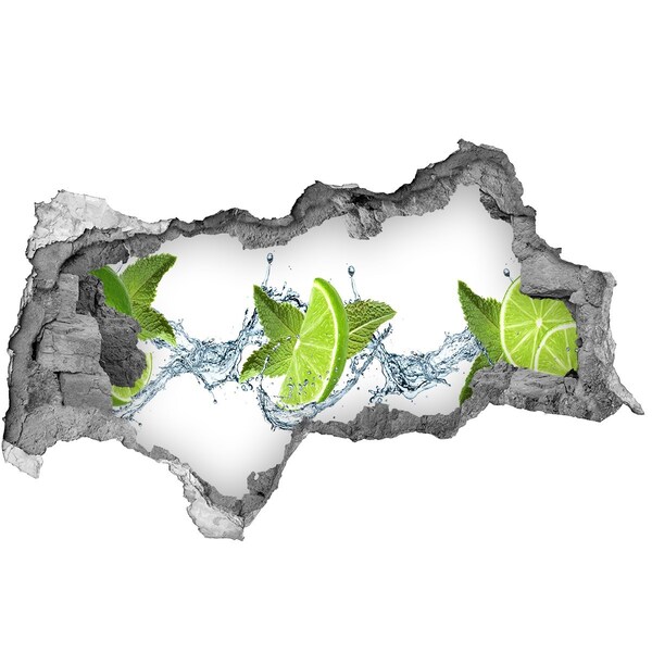 Nálepka 3D díra samolepící Osvěžující koktejl s limetkou