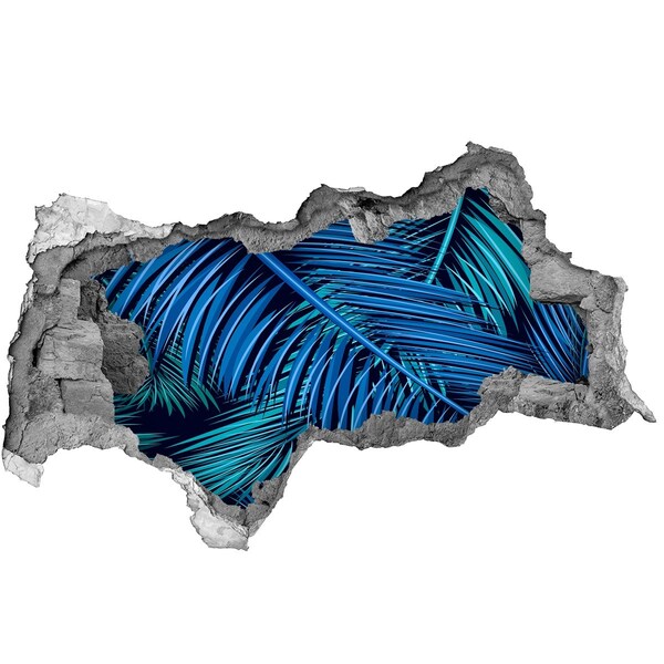 Nálepka 3D díra samolepící Tropická oáza s palmami