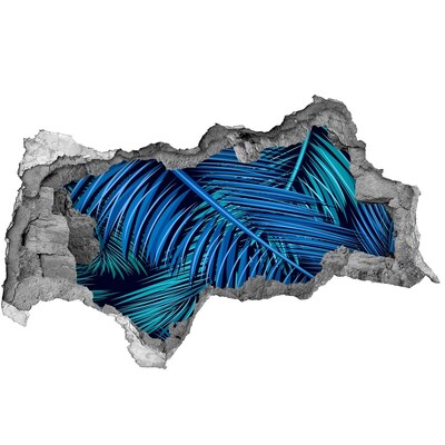 Nálepka 3D díra samolepící Tropická oáza s palmami