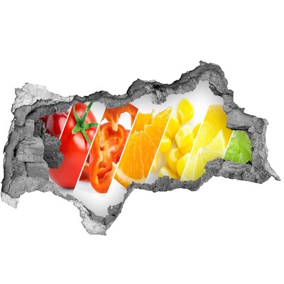 Nálepka 3D díra samolepící Ovocný ráj za zdí