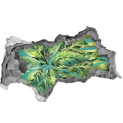 Nálepka 3D díra na zeď Zelená džungle za zdí