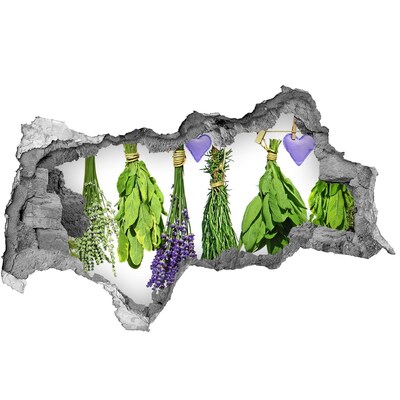 Nálepka 3D díra samolepící Bylinková zahrada Díra ve zdi