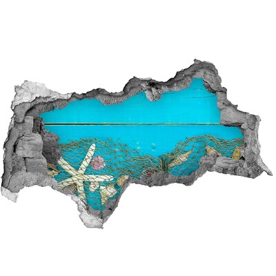 Samolepící díra na stěnu Podmořský svět na pozadí útesu