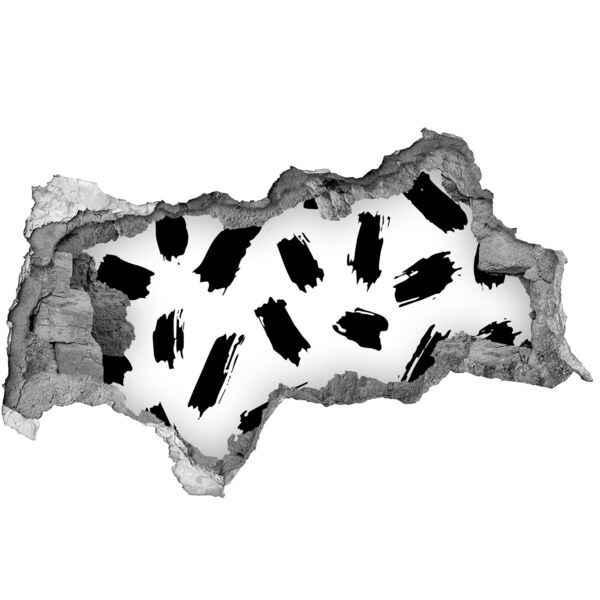 Fototapeta díra na zeď Poškozená zeď s abstraktními pruhy